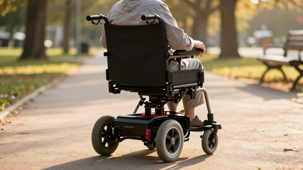 folding power wheelchair for travel