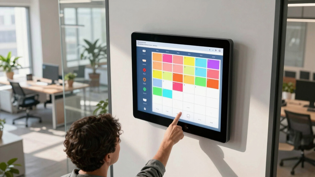 best room booking display for office meeting spaces