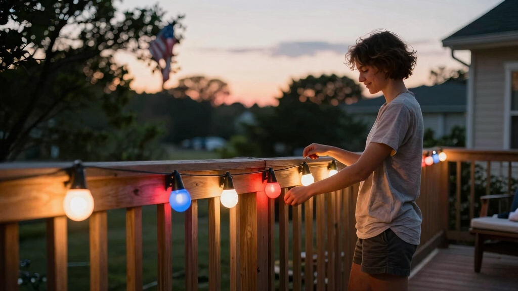 patriotic outdoor string lights