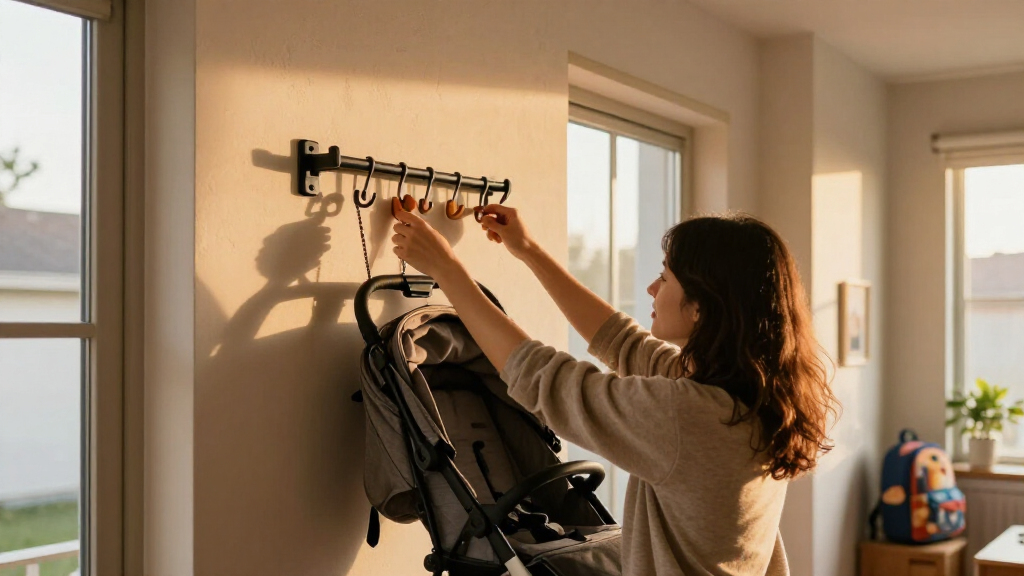 wall mounted rack for strollers