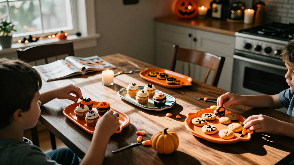 Halloween dessert serving trays