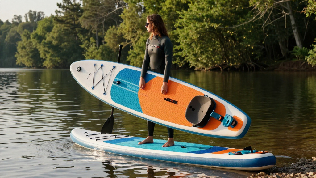 inflatable paddle board with kayak seat