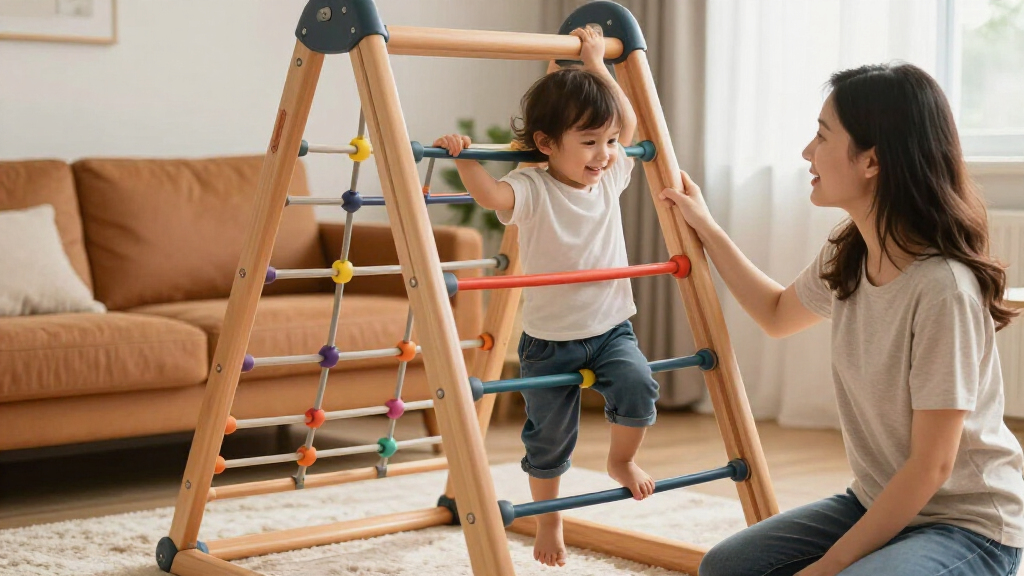 pikler triangle set with climbing net