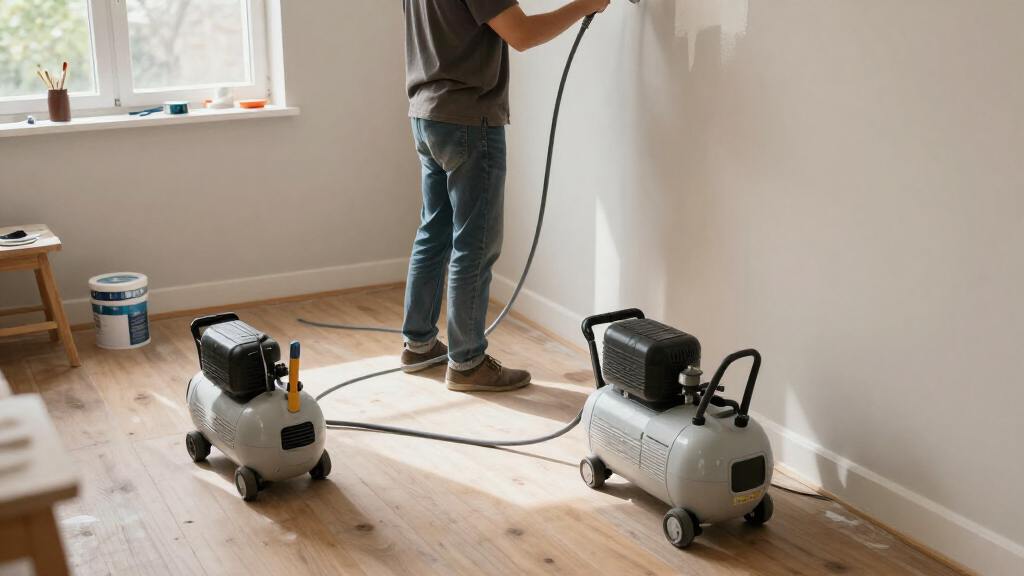quiet air compressor for indoor painting