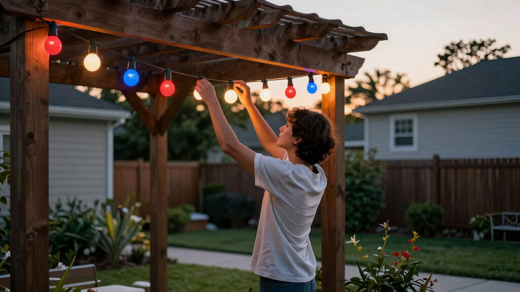 patriotic outdoor string lights
