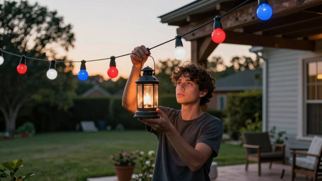 patriotic outdoor string lights