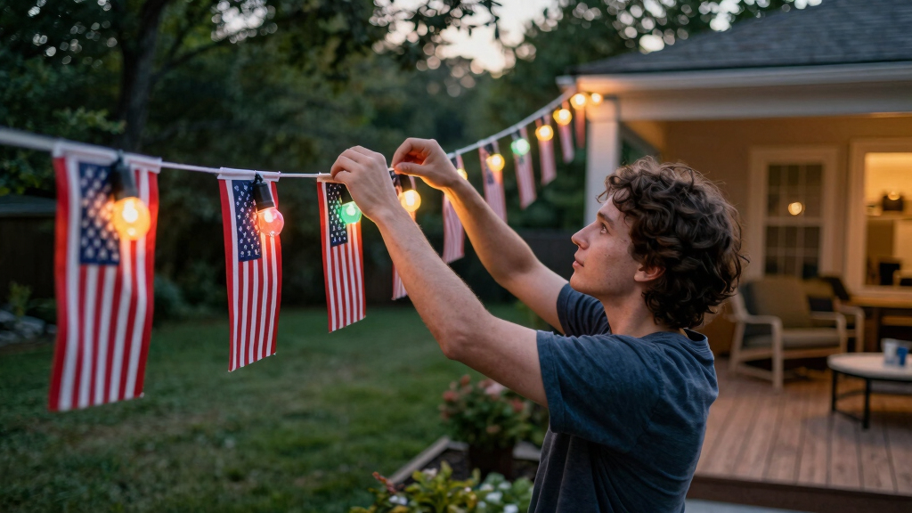 patriotic outdoor string lights