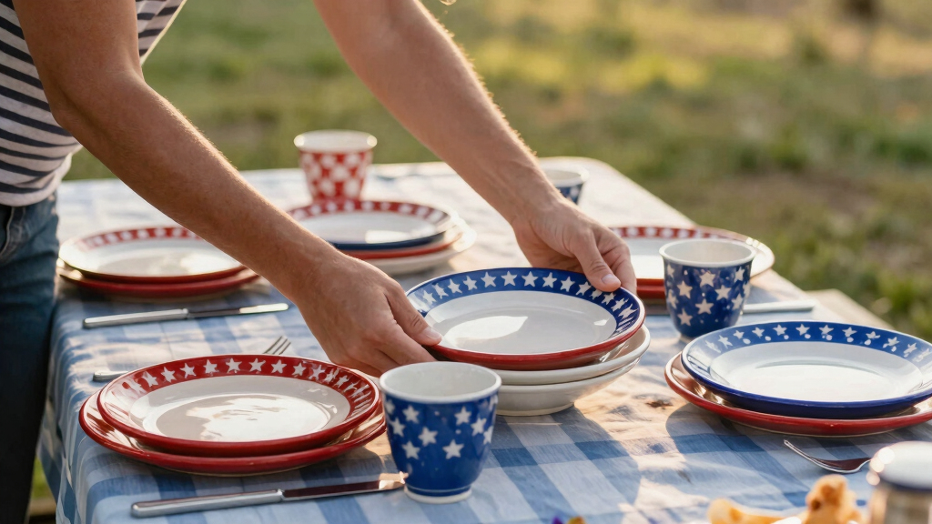 patriotic outdoor dinnerware