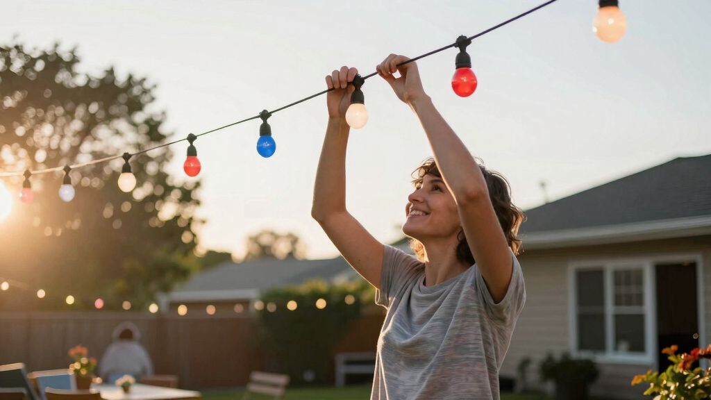 patriotic outdoor string lights