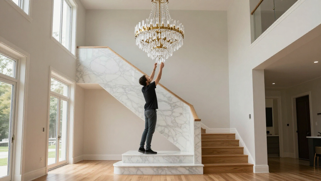 best stairway chandeliers for tall entryways