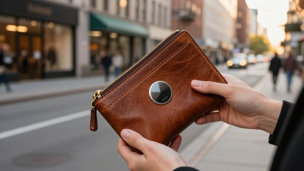 top grain leather clutch wallets with airtag holder