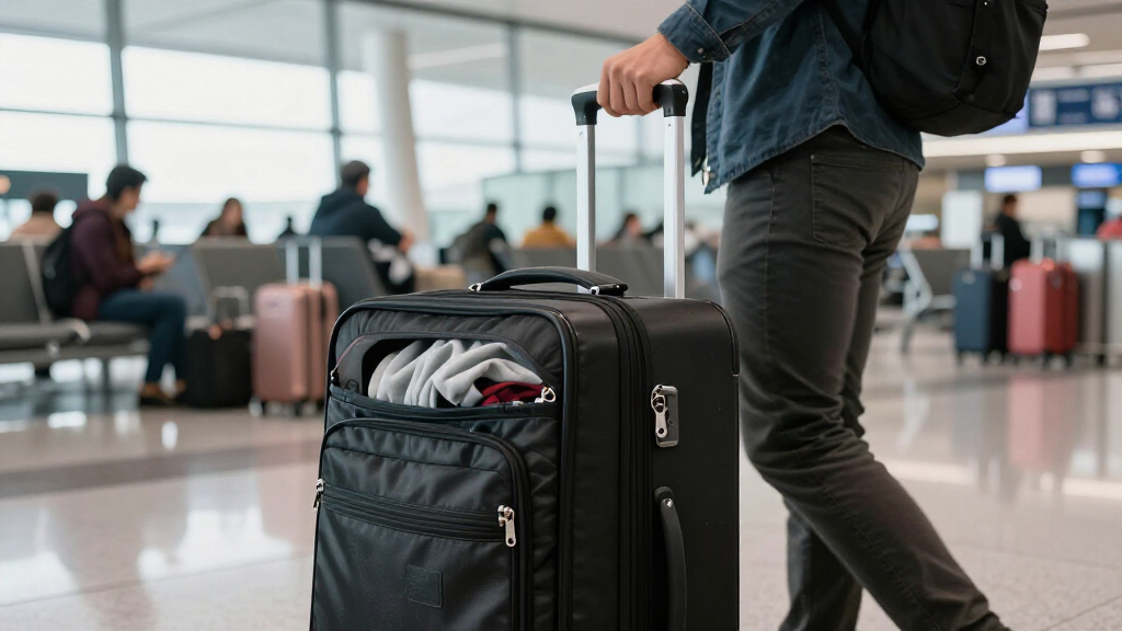 carry on suitcase with built in garment compartment