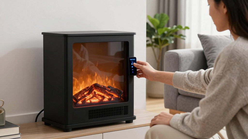 electric fireplace with smart controls