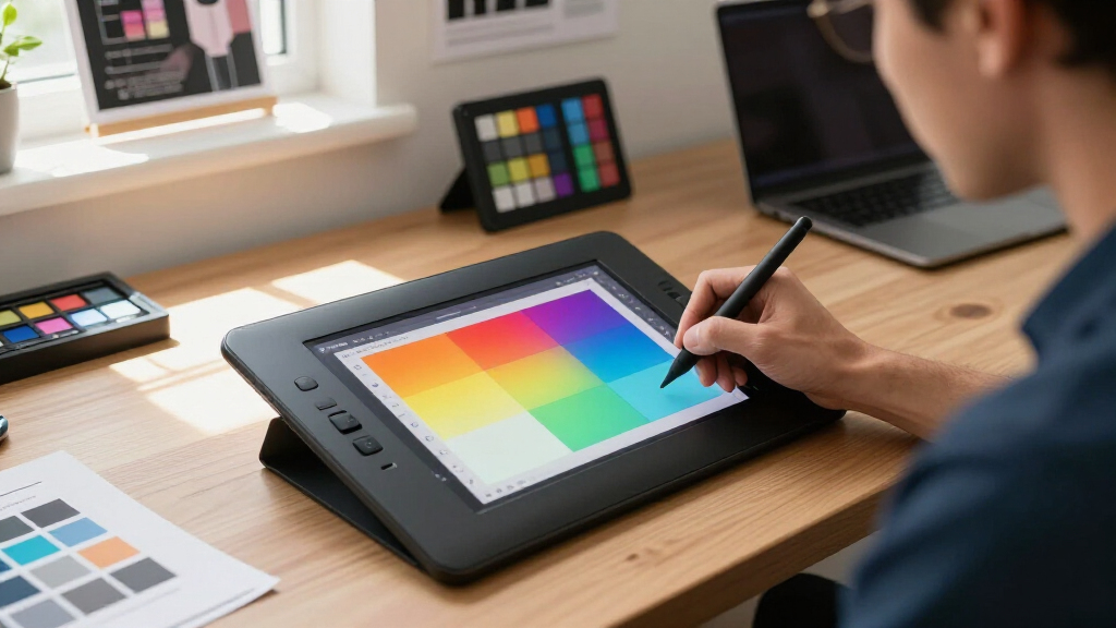 graphics tablet display for print matching