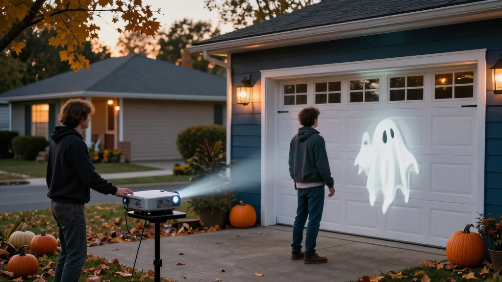 Halloween outdoor projector decorations