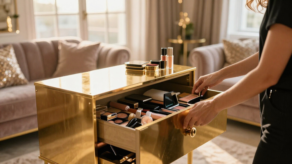 celebrity style glam room storage cabinet