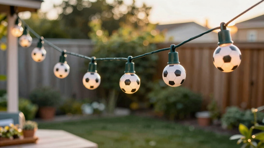 soccer-themed outdoor string lights