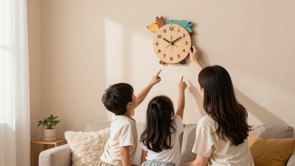 kids' wooden wall clocks