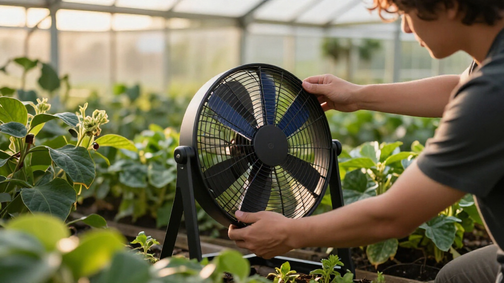 solar-powered greenhouse fans