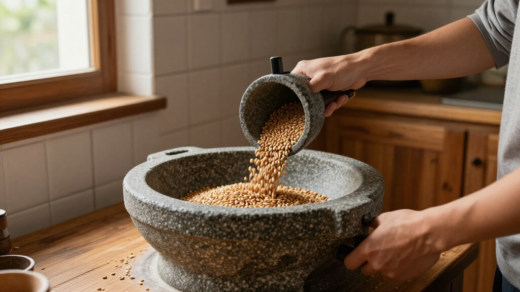 grain mill for flour stone burr