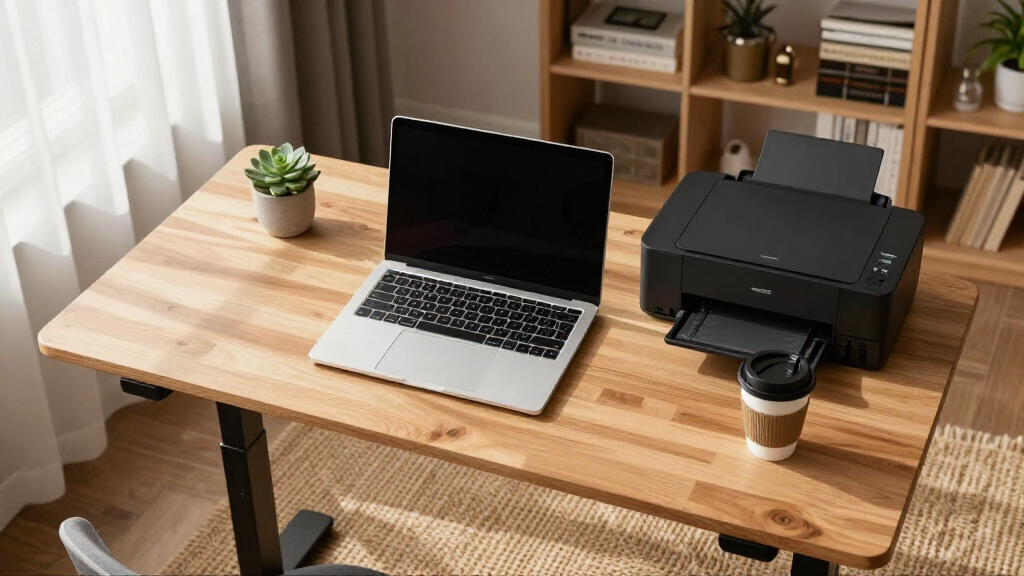 best standing desk for laptop and printer setup