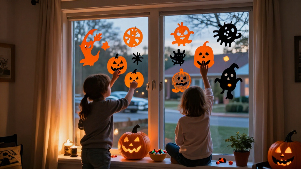 Halloween indoor window decorations