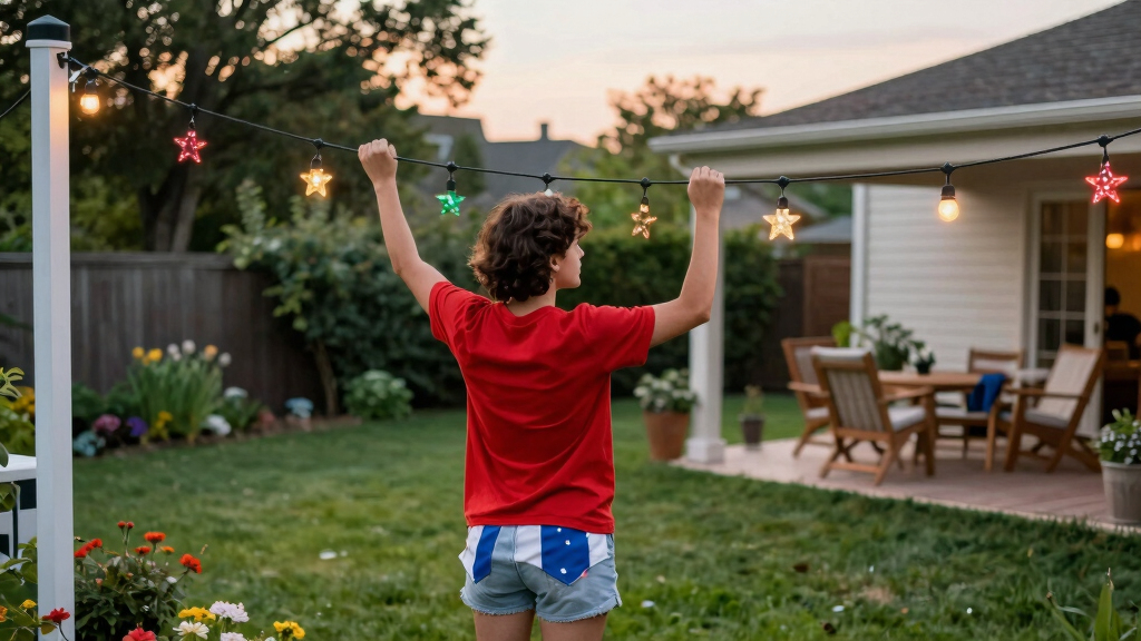 patriotic outdoor string lights
