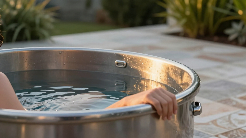 premium stainless steel cold plunge tub with chiller