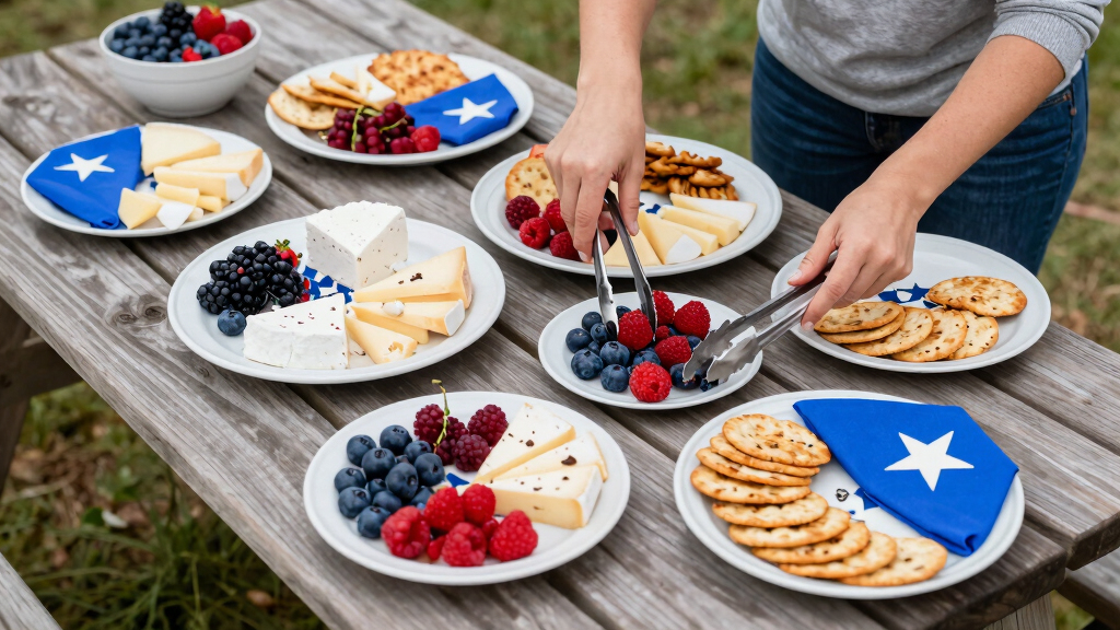 patriotic 4th of July serving platters