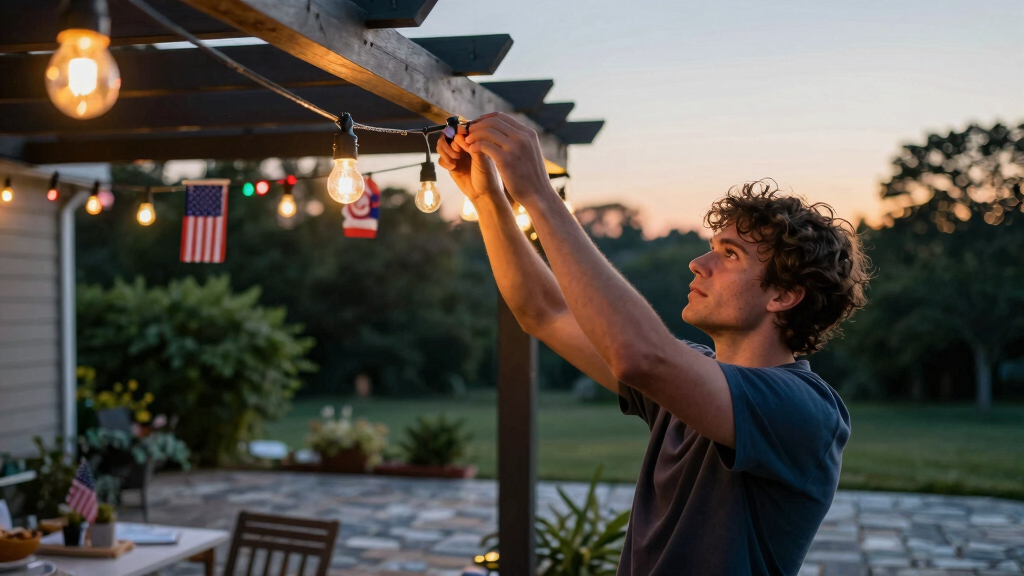 patriotic outdoor string lights