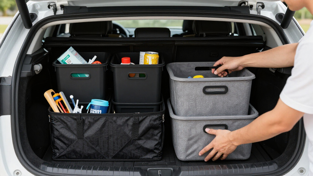 car organizer and storage bins