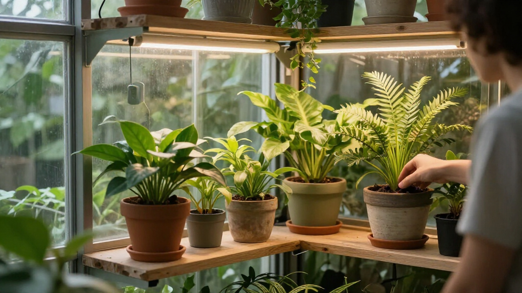 best corner plant shelves with grow lights