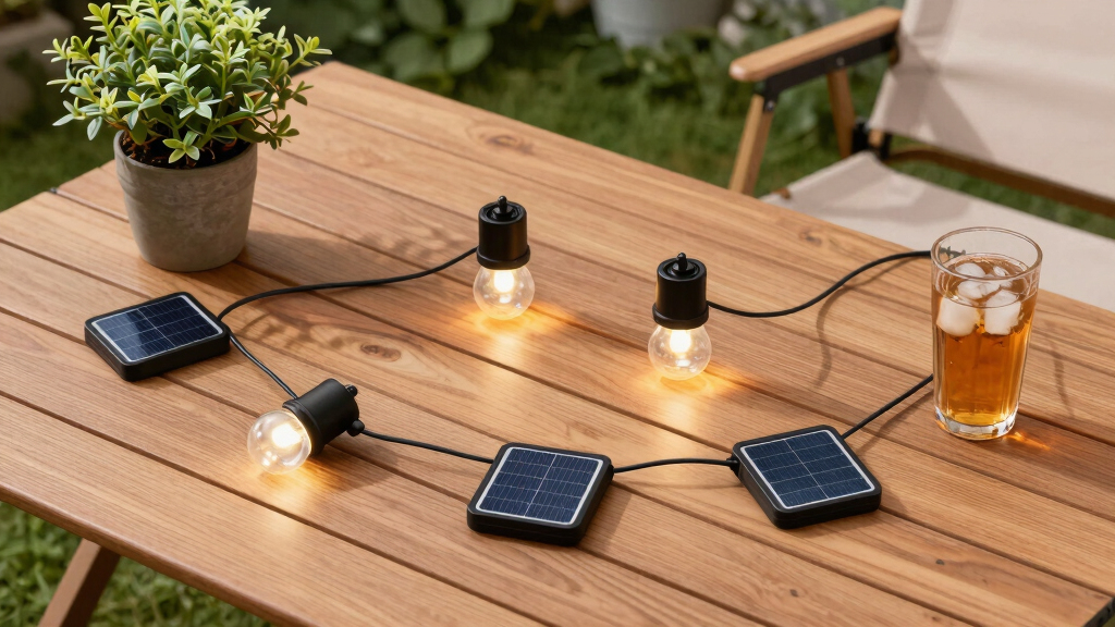 solar-powered outdoor string lights