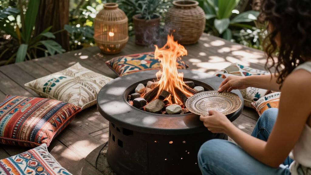boho fire pit table
