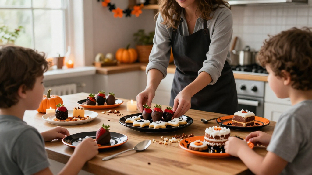 Halloween themed dessert plates