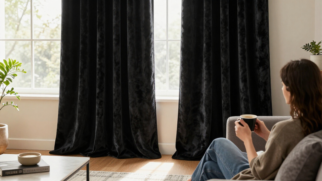 velvet blackout curtains for sound dampening