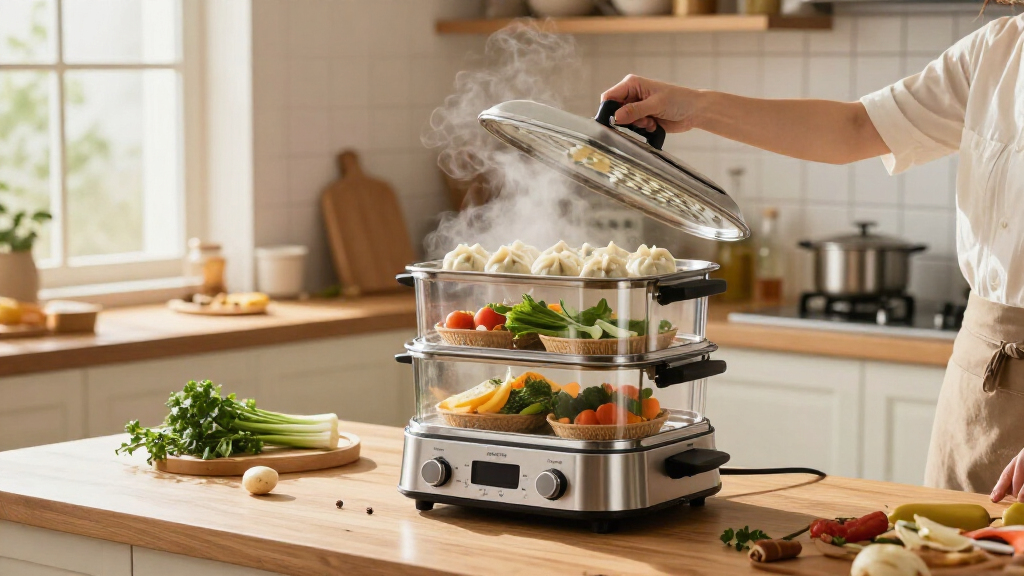 high ticket electric steamer multi tier
