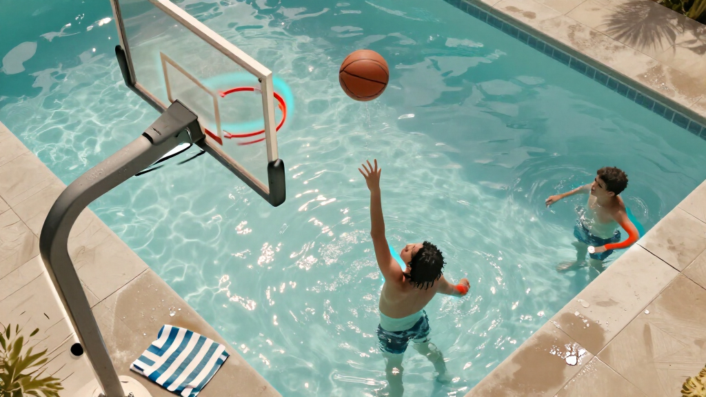 pool basketball hoops