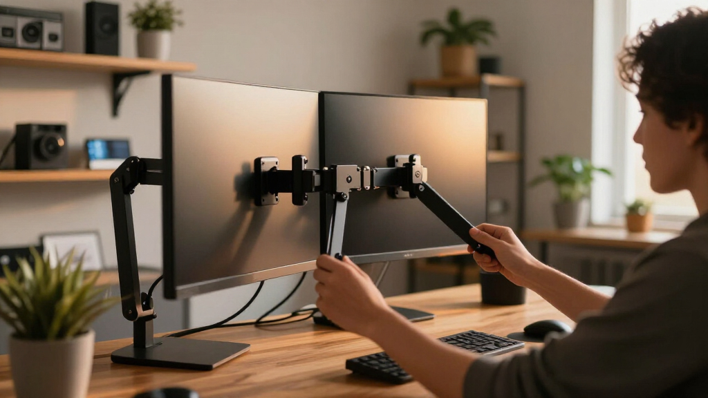 dual monitor arm heavy duty