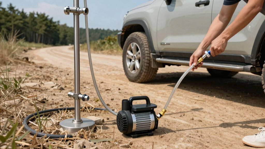 best portable shower system for off-grid camping on road trips