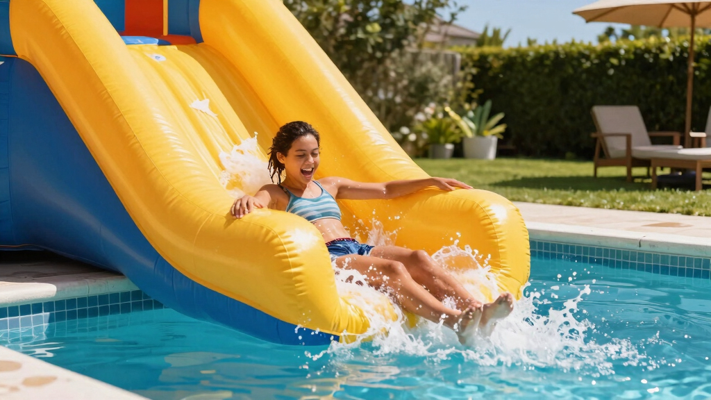 inflatable pool water slides