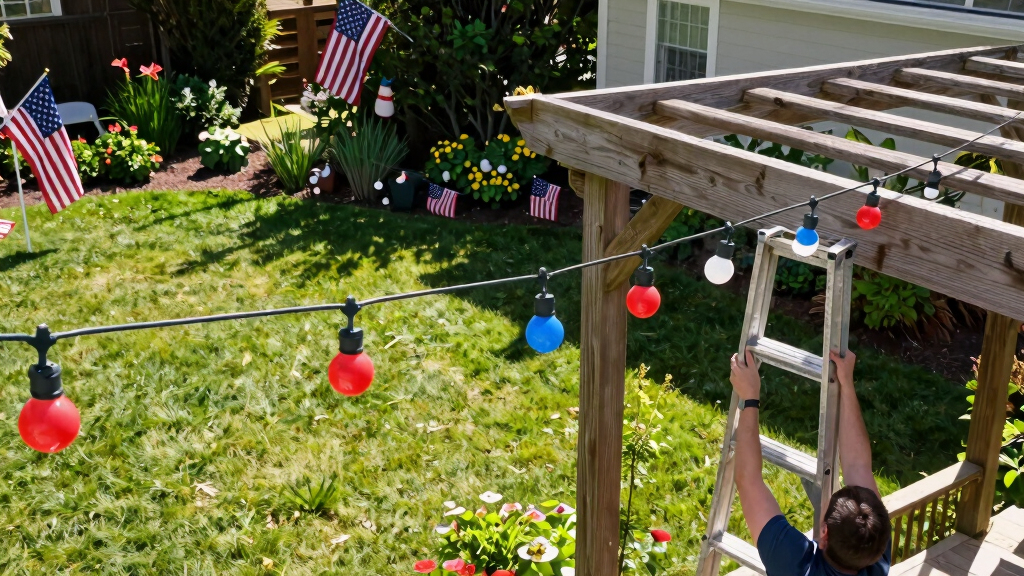 patriotic outdoor string lights