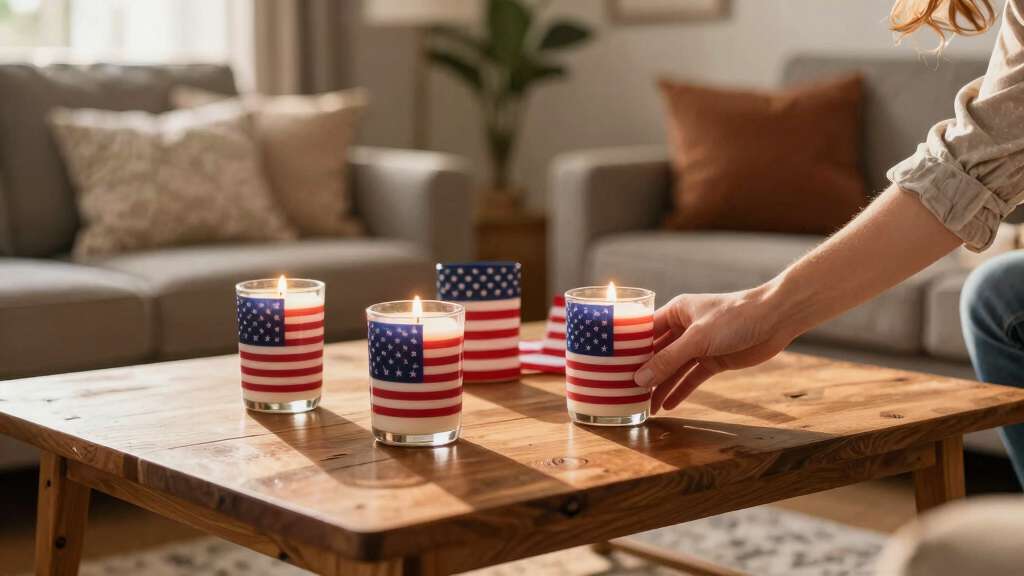 patriotic American flag candles