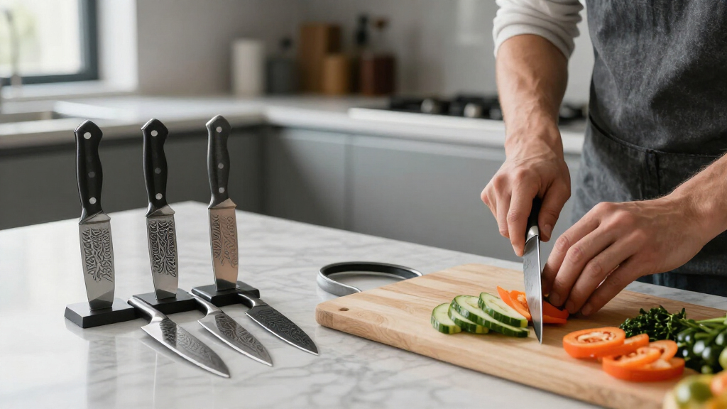 carbonsteel damascus knife sets