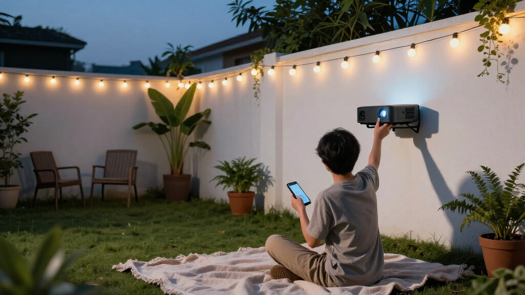 portable projector for backyard movies