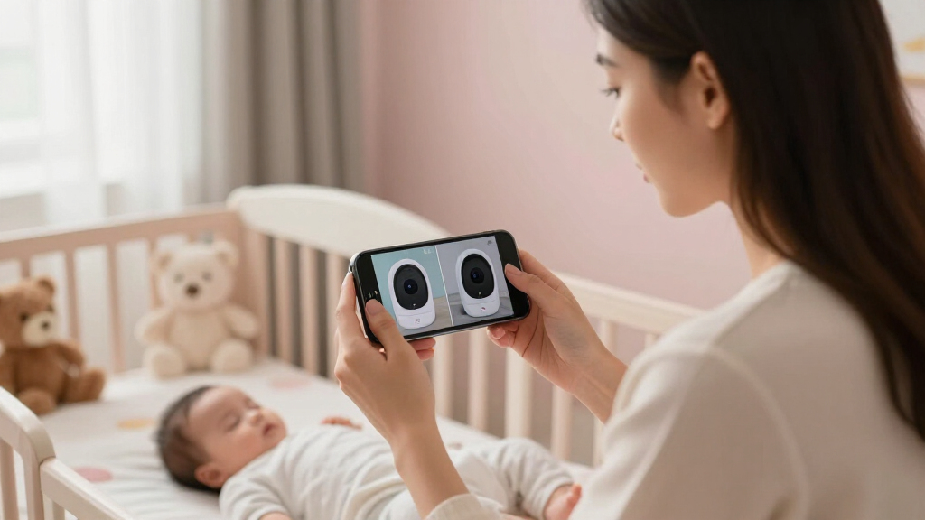 baby monitor with split screen two cameras
