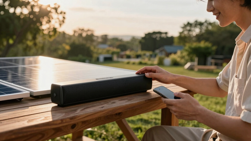 solar-powered outdoor soundbars