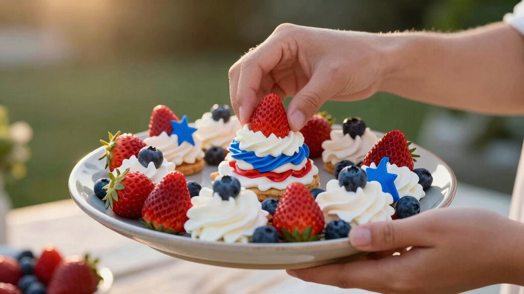 patriotic dessert serving platters