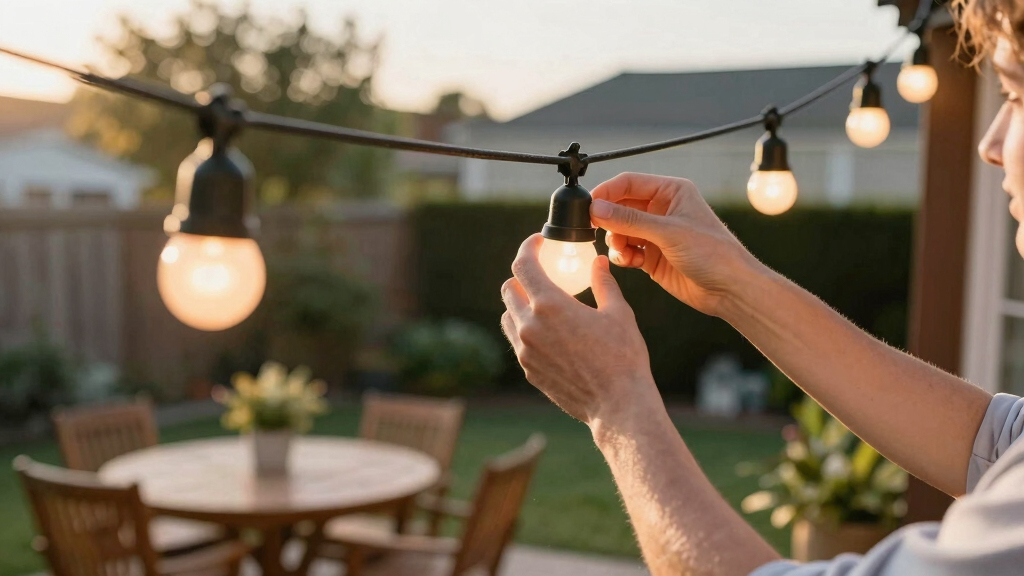 solar-powered outdoor string lights