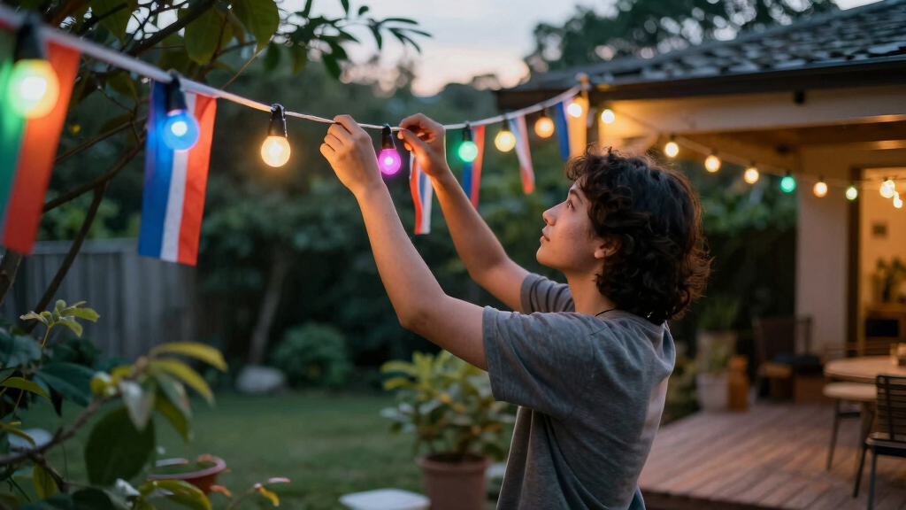 patriotic outdoor string lights
